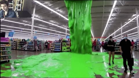 Outtake #1,126 Of The Large Green Slime Spill In A Walmart Supercenter Fake Funny Parody Video