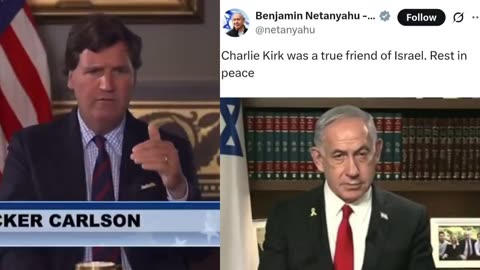 Tucker Carlson slams Benjamin Netanyahu for exploiting Charlie Kirk’s death.