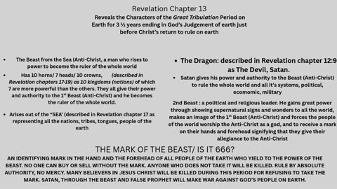 Rev 13 The New World Order; Antichrist,Satan and False Prophet