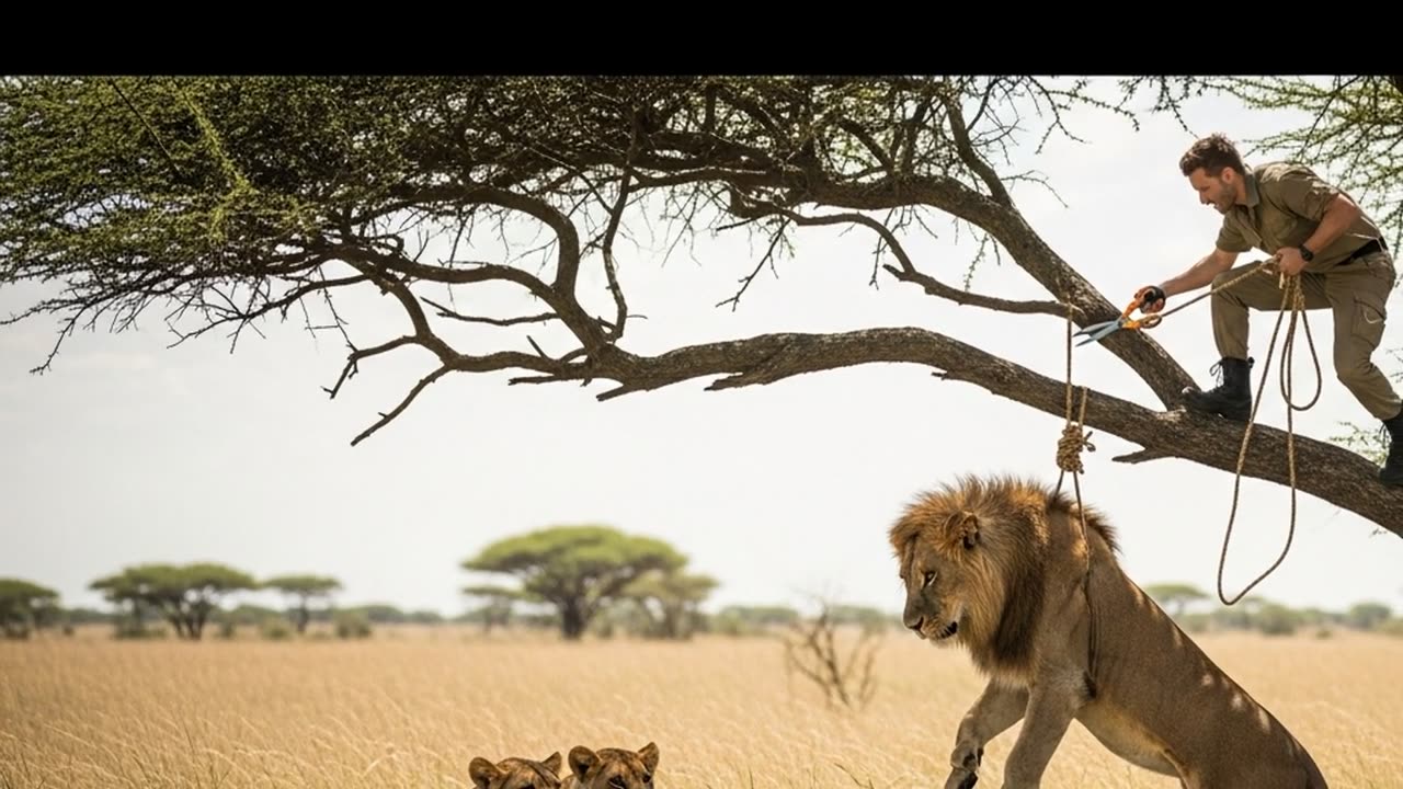 Lone Ranger Rescues Trapped Lion in Serengeti