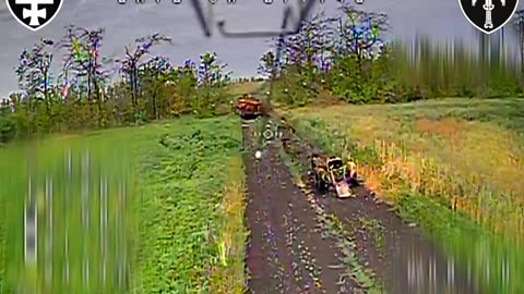Russians Bail From Motorbikes to Dodge Incoming Drones