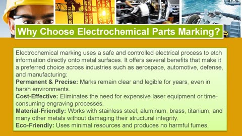 Electrochemical Parts Marking Services in California