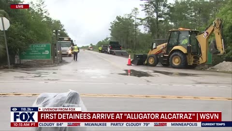First ICE detainees arrive at "Alligator Alcatraz" after Trump visits