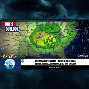🌩️ Convective Outlook Day 2: Severe Threat! 4/9/25 #shorts #weatherupdate
