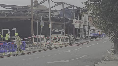 The place where the Clacton on Sea Essex Fire was and building has burnt down