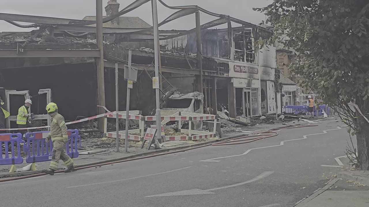 The place where the Clacton on Sea Essex Fire was and building has burnt down