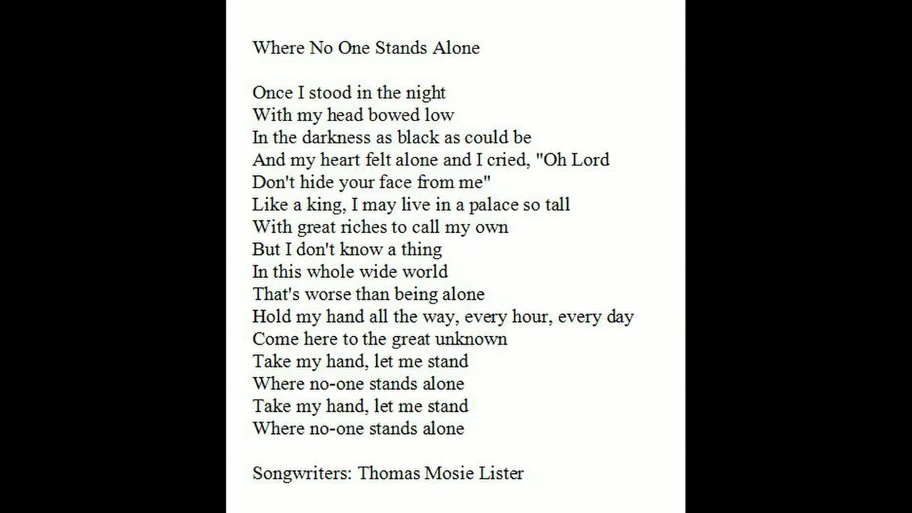 Before 2005 WHERE NO ONE STANDS ALONE by SRM