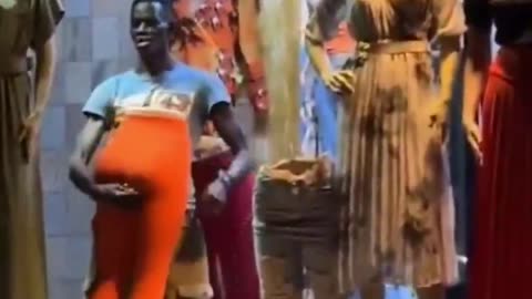 Even mannequins are not safe. Crazy.