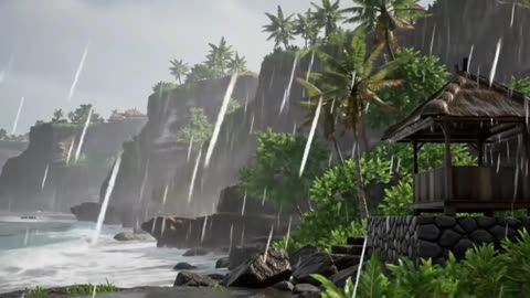 tropical beach storm sounds for sleep