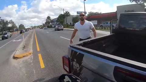 Motorcyclist hits a driver's truck because he pulled out in front of him