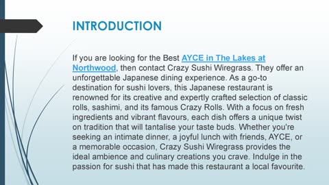 Best AYCE in The Lakes at Northwood