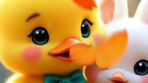 "Autumn Friendship: A Heartwarming Tale of a Bunny and a Duck"