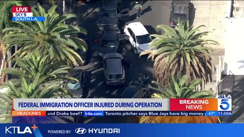 KTLA 5 - Federal agent, subject wounded in shooting in South L.A.