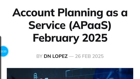 Account Planning as a Service (APaaS) App