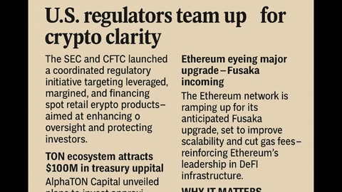 U.S. regulators (SEC + CFTC) launch a joint initiative on crypto oversight