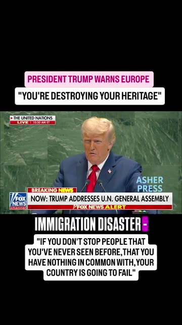 PRESIDENT TRUMP WARNS EUROPE: " YOU'RE DESTROYING YOUR HERITAGE"
