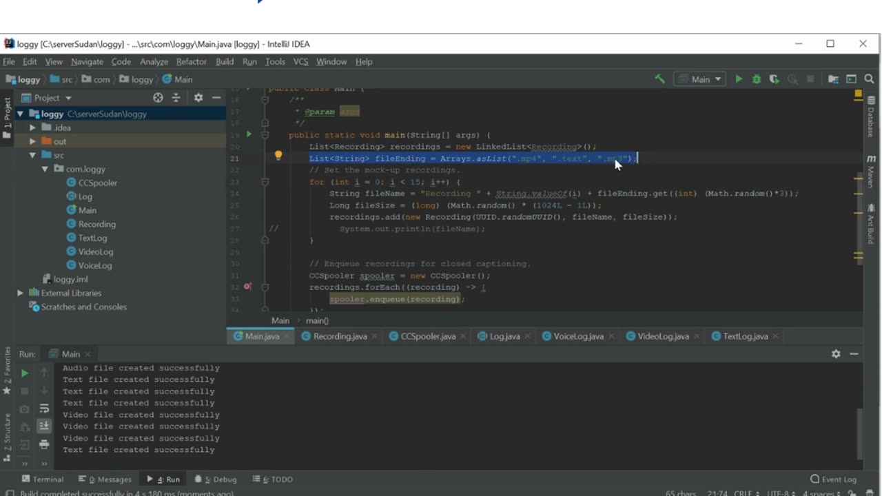 Student Work (Assignment) | CST8288N Java Assignment 2 output | Design Pattern Implementation