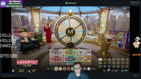 Monopoly Live Casino Game MADNESS! Bonus Round=Gifted Sub