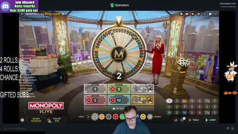 Monopoly Live Casino Game MADNESS! Bonus Round=Gifted Sub