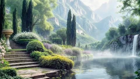 Serene 8-Hour Nature Soundscape: Tranquil Waterfall & Soothing Birds for Relaxation