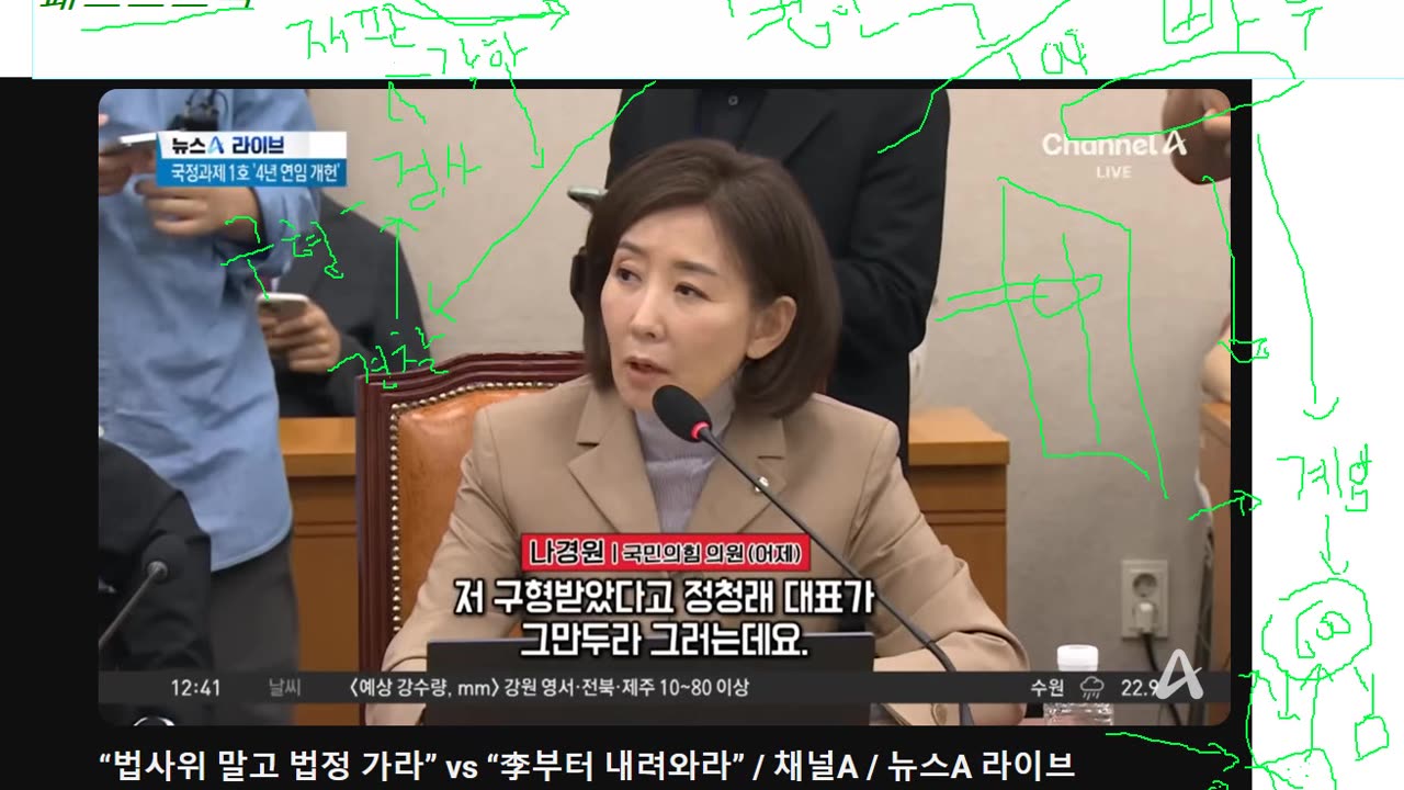 나경원 간사 지위에대한 불법적인 박탈범죄에 대해