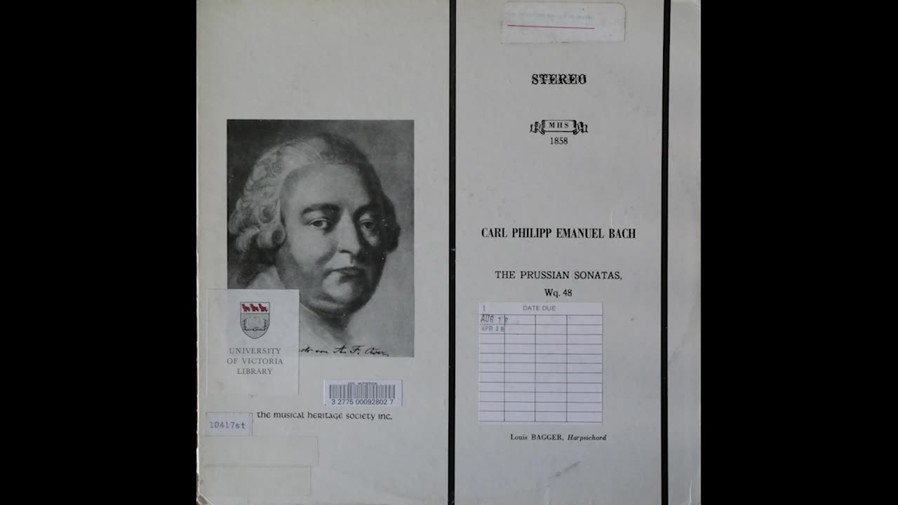 C P E Bach - Prussian Sonatas For Harpsichord - Louis Bagger (1974) [Complete LP]