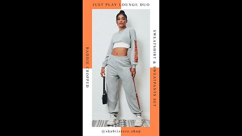 Baddie Cropped Just Play Lounge Duo Sweat Set🔥