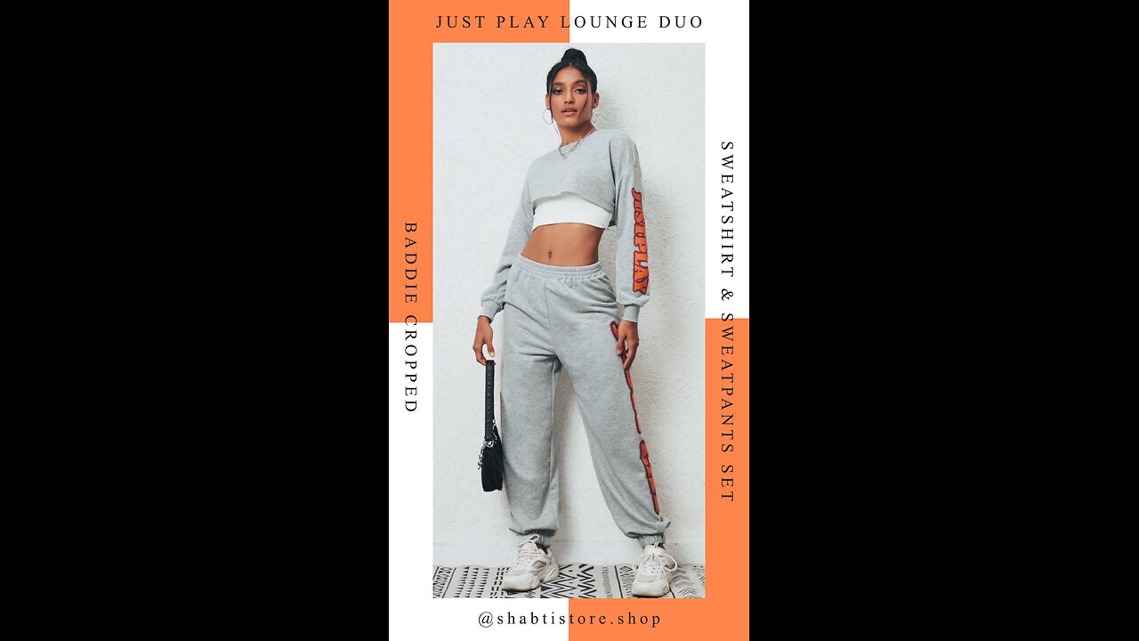 Baddie Cropped Just Play Lounge Duo Sweat Set🔥
