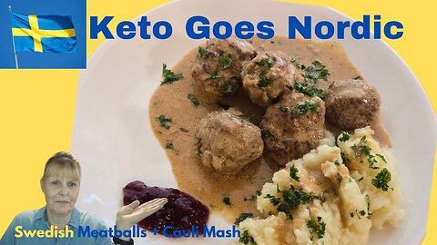 Keto Swedish Meatballs (Köttbullar) with Cauliflower Mash & Lingonberries