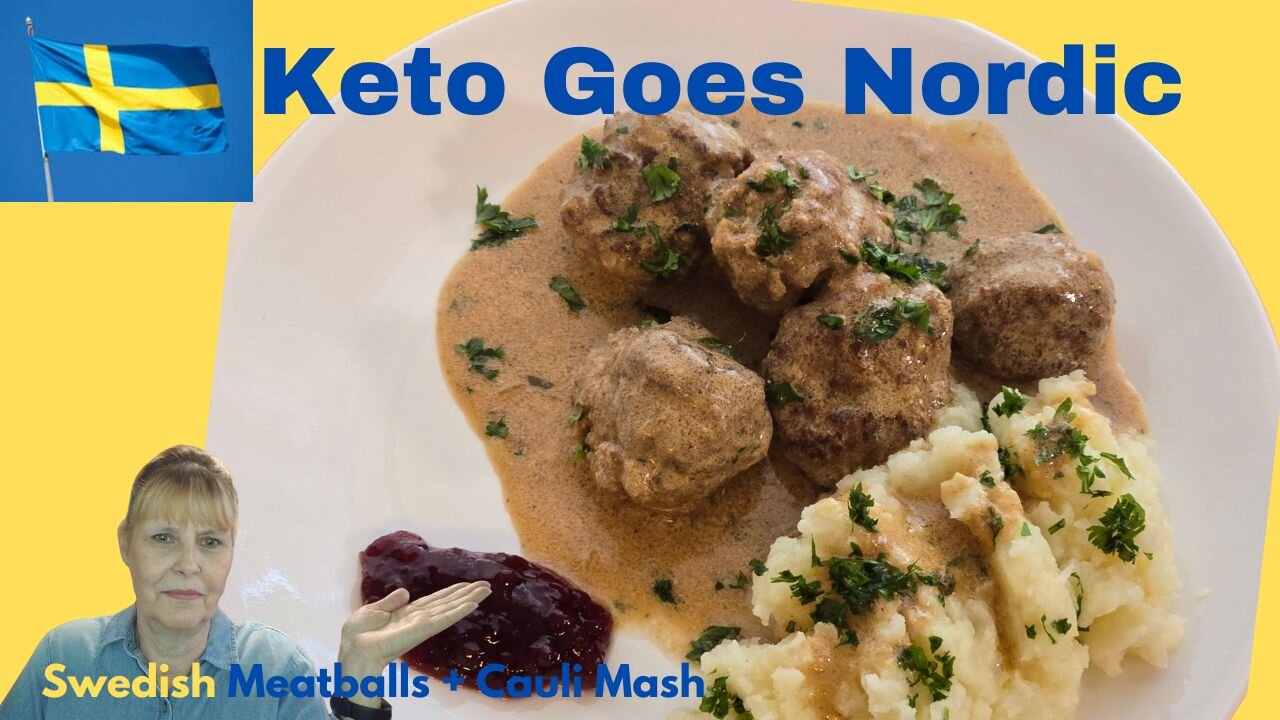 Keto Swedish Meatballs (Köttbullar) with Cauliflower Mash & Lingonberries
