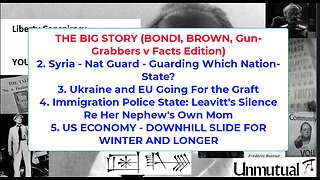 Liberty Conspiracy LIVE 12-15-25 Bondi, Brown Massacres, Syria, Ukraine, Leavitt Loner