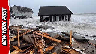 Multiple beachfront homes collapse into the ocean as powerful waves pound North Carolina coast