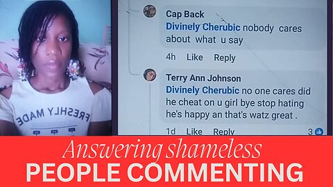 Answering shameless people in my comments