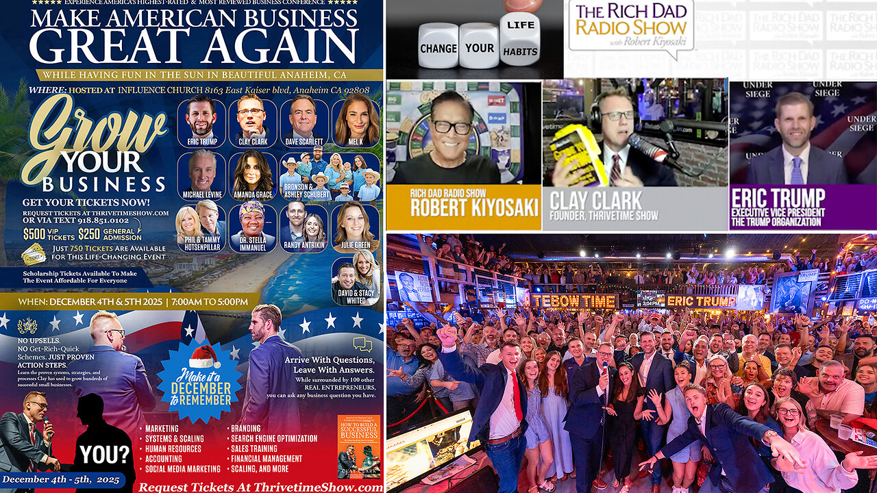 Habits | "Every Hour You Are Making Deposits Or With-drawls...Discipline Is a Deposit...Winging It Is a Debit." - Jim Rohn + How to Grow An Assisted Living Business + Join Eric Trump At the Dec. 4-5 ThrivetimeShow Business Conf