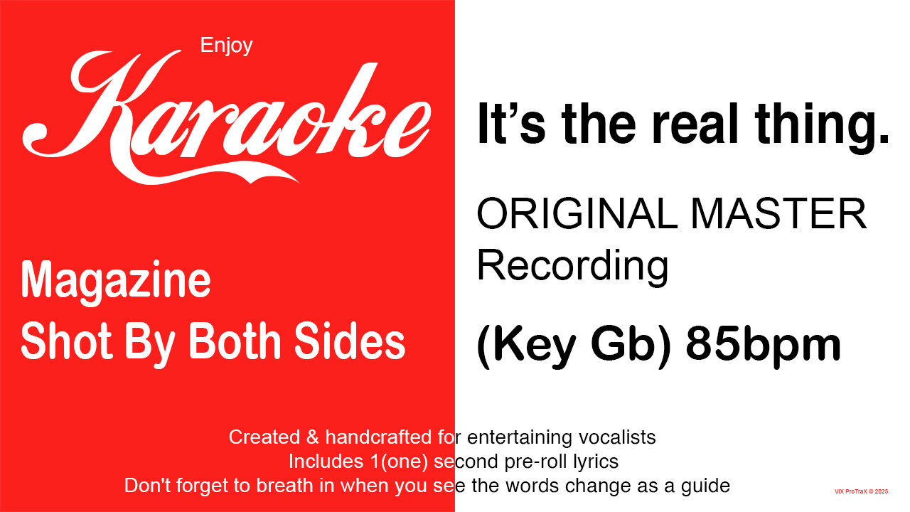 Magazine - Shot By Both Sides (Key Gb) 85bpm (2025) Karaoke