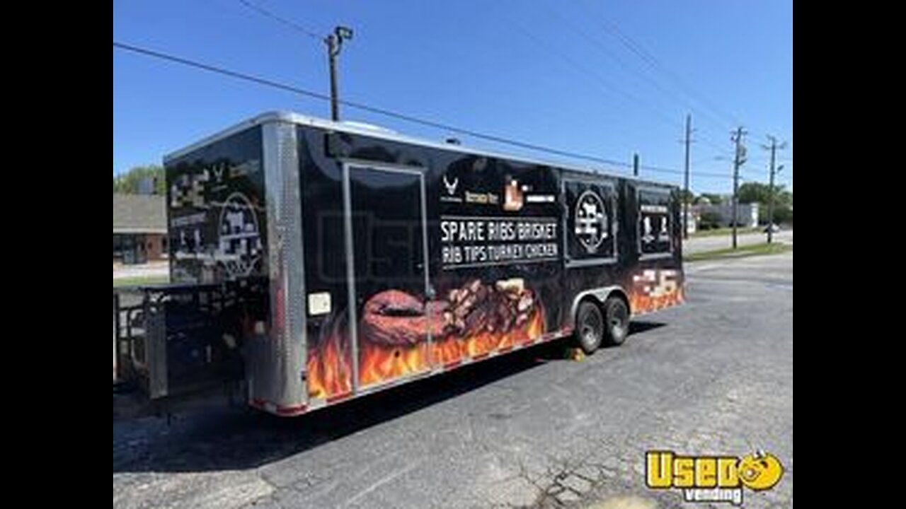 2022 8.5' x 28' Barbecue Food Trailer | Food Concession Trailer for Sale in South Carolina!