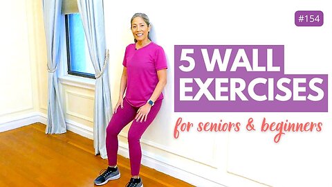 5 Wall Exercises for Seniors, Beginners Bodyweight Workout at Home