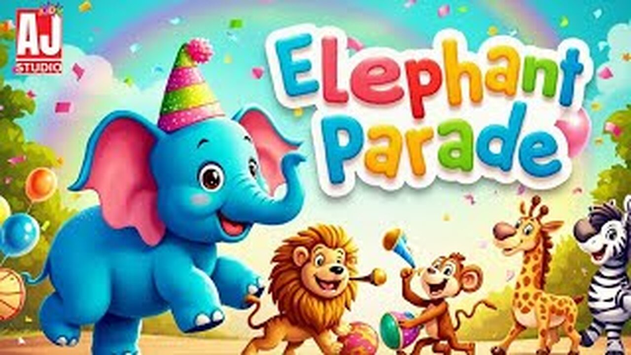 Elephant Parade Fun Animal Song for Kids😊