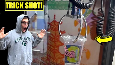 CLAW MACHINE TRICK SHOT WIN!