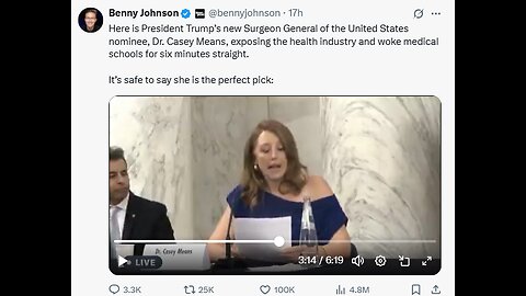 Ladies & Gentlemen introducing DR Casey Means - America's Most Qualified Surgeon General