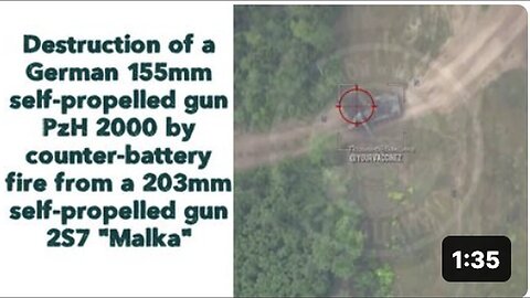 "Russian-Ukrainian Forces Destroy German 155-mm Self-Propelled Gun PzH 2000"