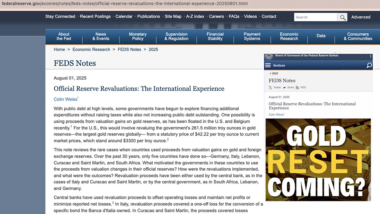 $37 Trillion | US National Debt Hits Record $37 trillion | Why Did the Federal Reserve Make the Following Post On Its Website? "Official Reserve Revaluations: The International Experience" - August 1st 2025