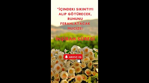 İçinizi ferahlatacak İnşirah süresi.
