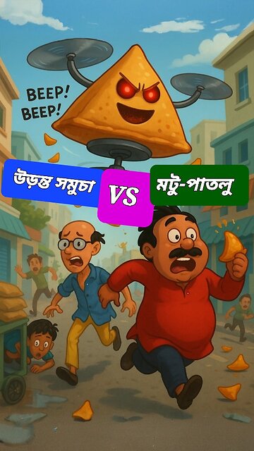 মটু-পাতলু VS উড়ন্ত সমুচার কাণ্ড! | মজার একশন ও হাসির গল্প |Motu Patlu cartoon