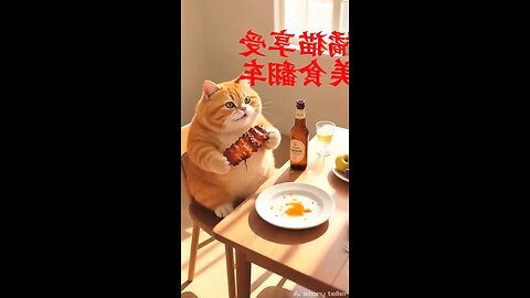 Giraffe saves orange cat life