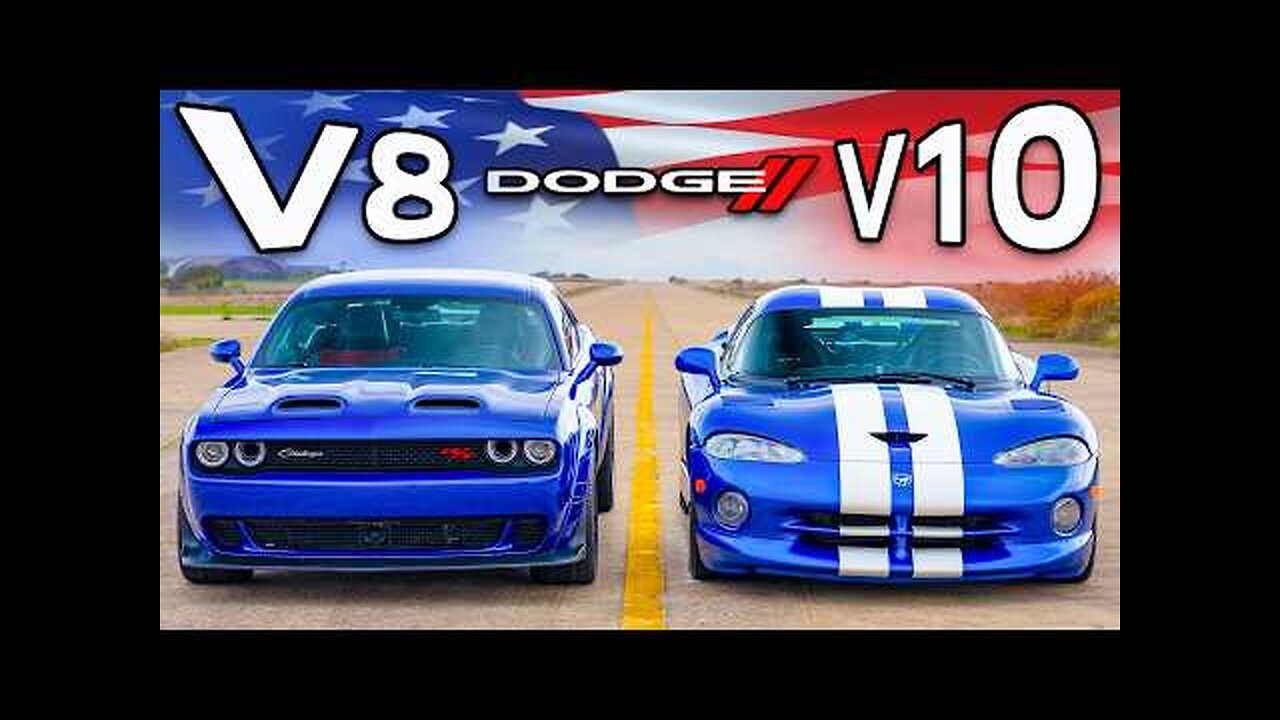 V10 Dodge Viper v V8 Challenger DRAG RACE