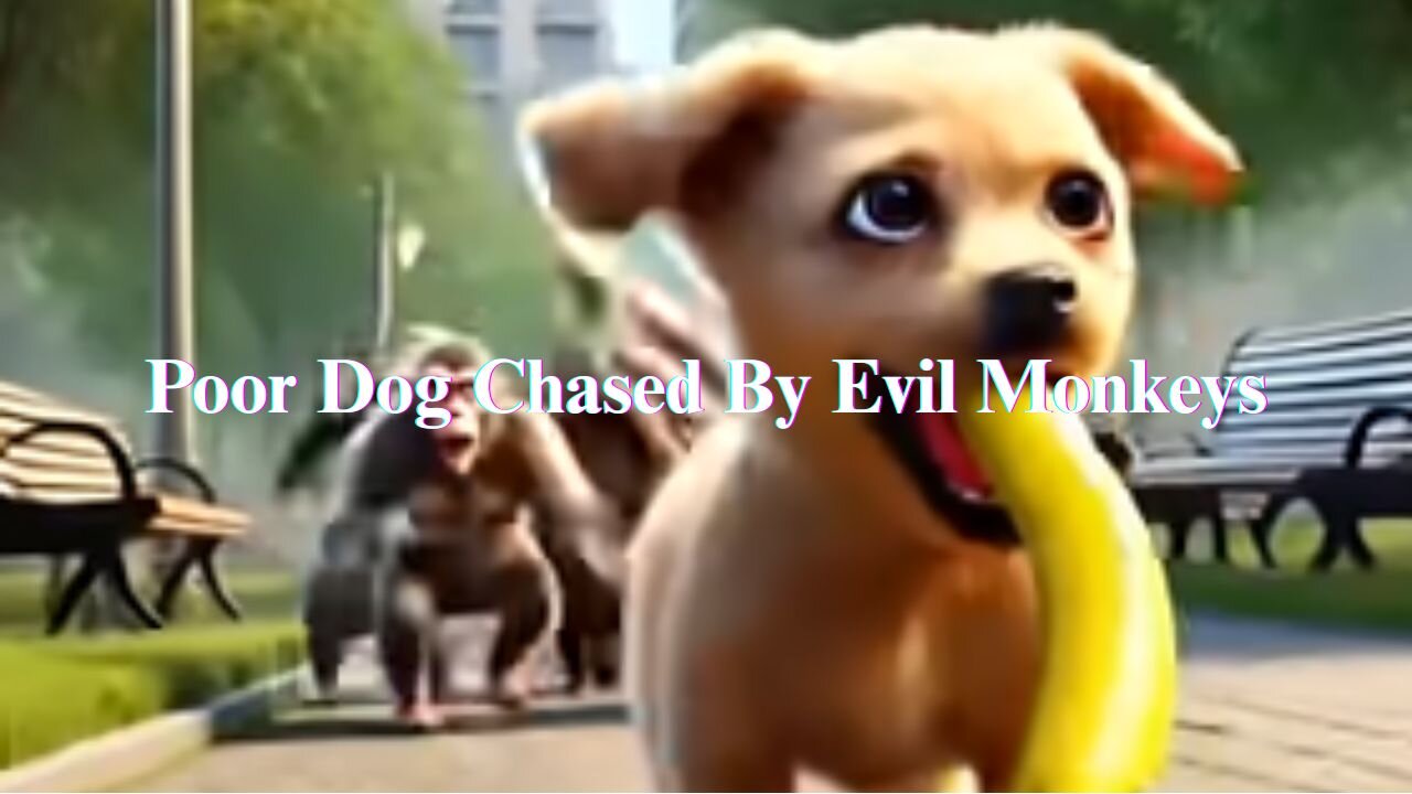 “😱🐶 Heart-Stopping Moment: Dog Desperately Escapes Evil Monkeys!”