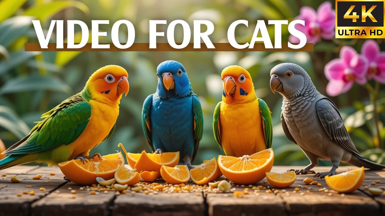 Cat TV: Birds Singing & Squirrels Running – Non-Stop Fun - Video For Cats To Watch