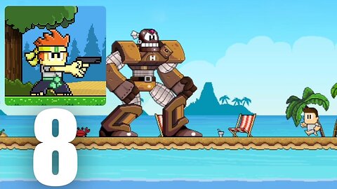 Dan The Man Part 8 : Shark Adventure Robot Fight + High Level (Android/iOS Gameplay Walkthrough)