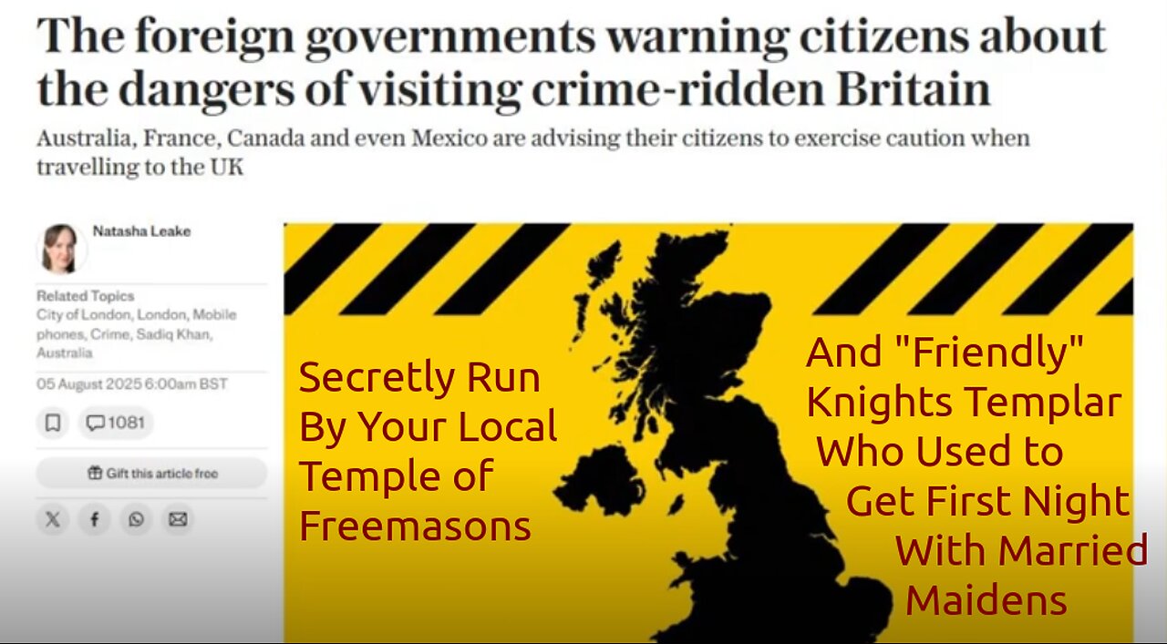 UK Is No Longer Considered a Safe Holiday Destination... To Much Criminality For Some Reason Unknown